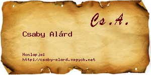 Csaby Alárd névjegykártya